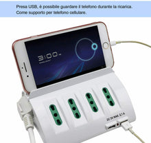 Carica l&#39;immagine nel visualizzatore di Gallery, Extrastar Multipresa da Scrivania/Tavolo con 2 Presa 6 Prese -2 USB, Bianco