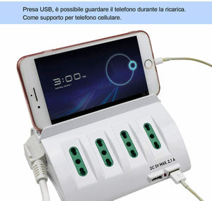 Extrastar Multipresa da Scrivania/Tavolo con 2 Presa 6 Prese -2 USB, Bianco