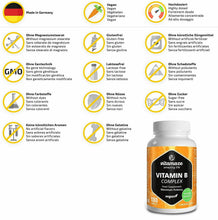 Carica l'immagine nel visualizzatore di Gallery, VITAMINA B COMPLEX VEGAN B1, B2, B3,B5, B6,B7,B9,B12 SCORTA 6 MESI 180 COMPRESSE