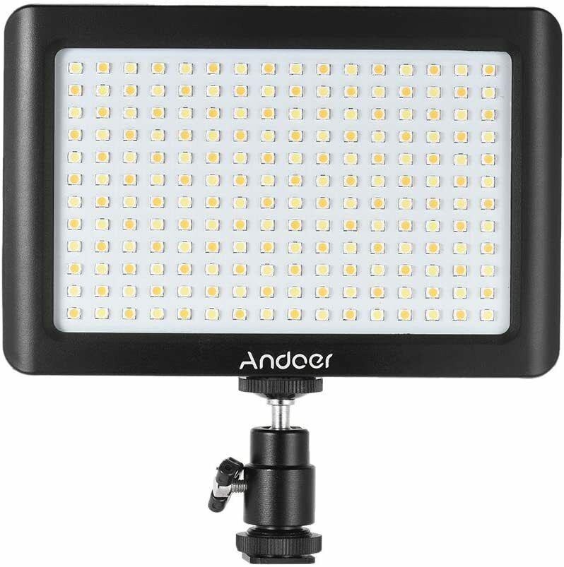 Andoer 192 Faretto a Led Fotografia, Dimmerabile 3200K-6000K Video Luce, Nikon