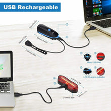 Carica l'immagine nel visualizzatore di Gallery, Luci LED per bicicletta, Faro impermeabile IP65 ricaricabile da USB, Luminoso