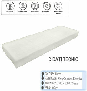 2 x Spugna per stufa e camini a bioetanolo etanolo, Lana di ceramica 30 X 10 cm