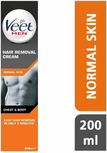 Carica l&#39;immagine nel visualizzatore di Gallery, Tubo di Crema Depilatoria Uomo Veet Men da 200 ml per pelli normali Gel per peli