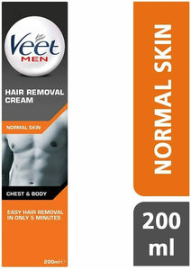 Tubo di Crema Depilatoria Uomo Veet Men da 200 ml per pelli normali Gel per peli