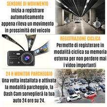 Carica l'immagine nel visualizzatore di Gallery, TELECAMERA AUTO FULL HD 1080P 4.0 DVR CAR DASH CAM CON VIDEO CAMERA RETROMARCIA