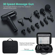 Carica l'immagine nel visualizzatore di Gallery, Pistola per Massaggio Muscolare konjac, 30 Velocità Massage Gun Super Nero