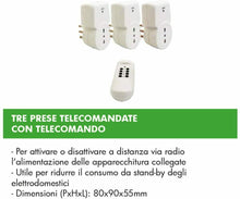 Carica l&#39;immagine nel visualizzatore di Gallery, Proxe 710003 Tre Prese Telecomandate con Telecomando, Bianco