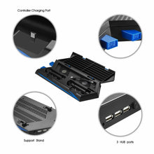 Carica l&#39;immagine nel visualizzatore di Gallery, Supporto verticale per PS4 Slim/PS4 Con Ventilatore e base di ricarica
