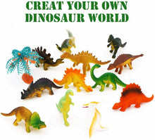 Carica l'immagine nel visualizzatore di Gallery, 12 x Pupazzi per bambini mini dinosauri misti T rex da 3 a 6 cm, Atossici colori