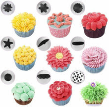 Carica l&#39;immagine nel visualizzatore di Gallery, 32 in 1 Set di Beccucci Sac a Poche per Decorazione Pasticceria in Acciaio Inox