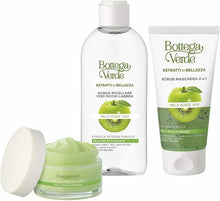 Carica l&#39;immagine nel visualizzatore di Gallery, Bottega Verde - Set Completo Mela e Kiwi per Pelli Grasse e Miste:...