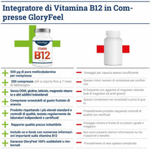 Carica l'immagine nel visualizzatore di Gallery, Vitamina B12 1000 µg Metilcobalamina, 200 Compresse Orosolubili, di Gloryfeel