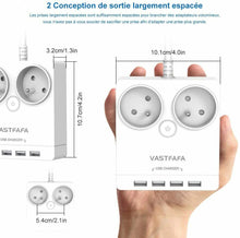 Carica l'immagine nel visualizzatore di Gallery, Presa di sicurezza filtrata per protezione da sovratensioni, 2 Presa Schuko 16 A
