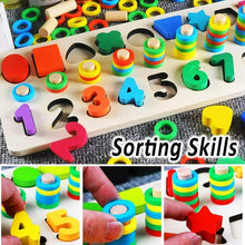 Carica l'immagine nel visualizzatore di Gallery, Gioco educativo in legno per bambini età pre scolare per imparare a contare, Set