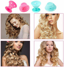 Carica l&#39;immagine nel visualizzatore di Gallery, 40 x Bigodini in silicone morbido per capelli, Hair style, Colorati blu e rosa