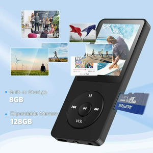 Lettore MP3 da 8 GB schermo 1,8" con Radio e registratore, 70 ore di Autonomia
