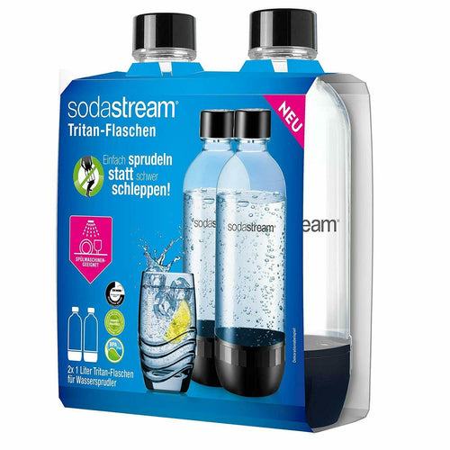 2 x Bottiglie d'acqua universali per gasatore, Compatibili con Sodastream