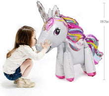 Carica l&#39;immagine nel visualizzatore di Gallery, Palloncini per decorazione di compleanno bambina, Tema unicorno rosa con festone