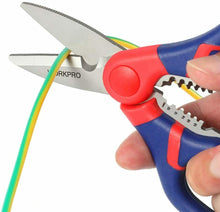 Carica l'immagine nel visualizzatore di Gallery, WORKPRO Forbice per Elettricisti con Funzione Spelacavi 2 in 1, 150 mm