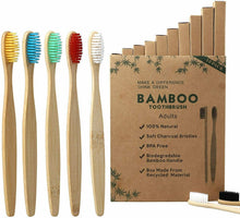 Carica l'immagine nel visualizzatore di Gallery, GeekerChip Spazzolino Bamboo[10 Pezzi],100% Senza BPA Vegan Spazzolini...