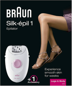 Braun Silk-Épil 1 1370 20 pinzette Bianco, Alimentato a rete, Epilatore
