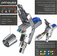 Carica l'immagine nel visualizzatore di Gallery, Primewire - 2X connettori RJ45 a crimpare Cat 8 - Connessione Senza Attrezzi