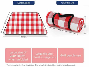 Simpeak 200 x 200cm Coperta da Picnic Impermeabile e 200x200, Rosso Bianco