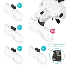 Carica l'immagine nel visualizzatore di Gallery, AUTOPkio Lenti d'ingrandimento, regolabile mani libere Magnifier con 2 White