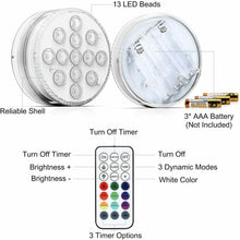 Carica l'immagine nel visualizzatore di Gallery, Luce a 13 LED colorati impermeabile per piscina Lampada decorativa + telecomando