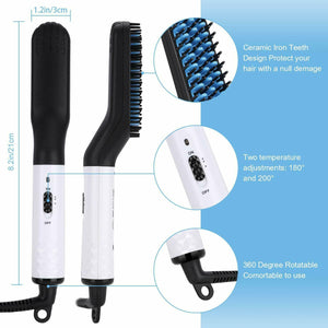 Pettine elettrico lisciante per barba e capelli, Piastra per capelli barba uomo
