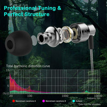 Carica l&#39;immagine nel visualizzatore di Gallery, Cuffie in ear con microfono integrato, Auricolari con bassi potenti, 3.5 mm Nero