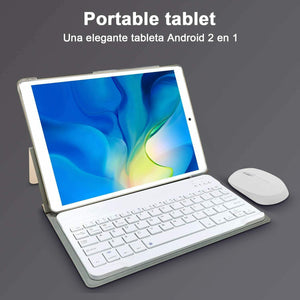 10 Pollici Tablet Con wifi Offerte, 2 in 1 PC 3GB RAM +64GB ROM D'oro