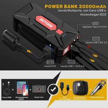 Carica l'immagine nel visualizzatore di Gallery, BuTure Avviatore Batteria Auto, 1600A 20000mAh Booster Avviamento Auto...