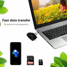 Carica l'immagine nel visualizzatore di Gallery, Lettore di Schede Memoria SD/Micro SD, 4 in 1 USB 2.0 / Micro Small