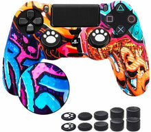 Carica l&#39;immagine nel visualizzatore di Gallery, Skin cover compatibile per Controller PS4 Dualshock, Tema graffiti i silicone