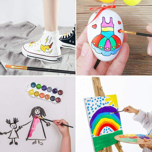 10 x Pennelli con setola in nylon per acquarelli acrilico olio, Pittura arte