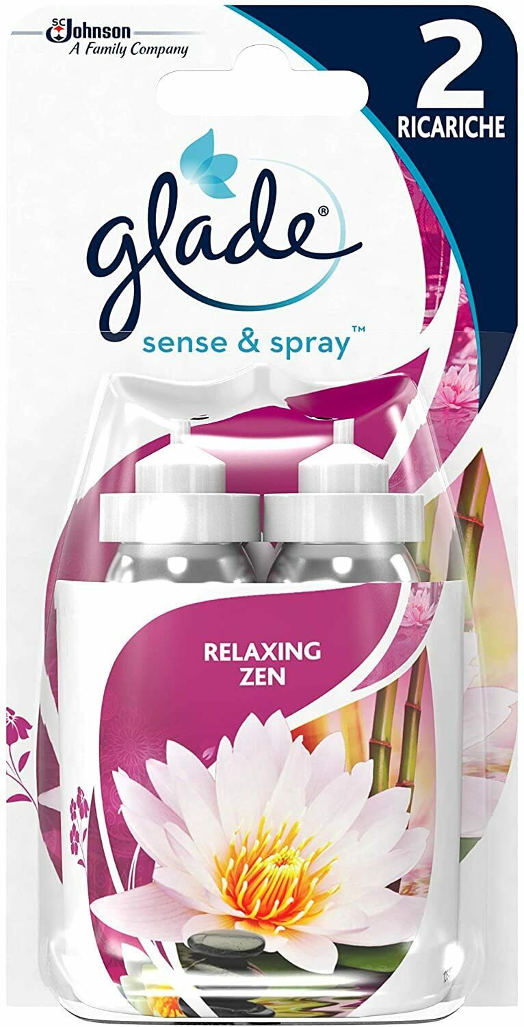 2 x Ricariche per profumo d'ambiente Glade Sense & Spray, Fragranza Relaxing Zen