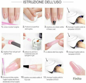 Saint-Acior Kit Poly nail Gel 6pz Acrilico Unghie gel per Rapida...
