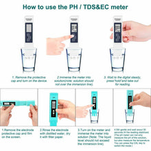 Carica l'immagine nel visualizzatore di Gallery, 2 x Tester di misurazione qualità dell'acqua PH TDS&amp;EC Temperatura, Display LCD