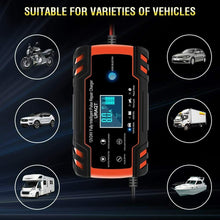 Carica l'immagine nel visualizzatore di Gallery, Caricabatterie per batterie auto da 12 e 24 V, Display LCD, Ricarica rapida 8 A