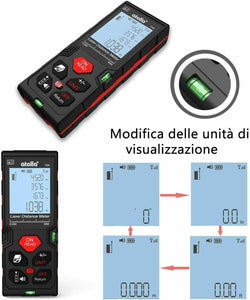 Misuratore Laser digitale con Display LCD illuminato, Telemetro fino a 60 m IP54