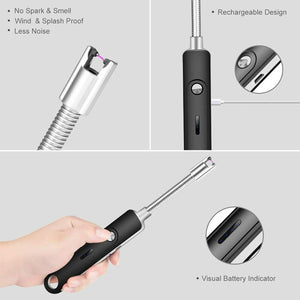 Accendino elettrico antivento con collo flessibile, Arco elettrico senza fiamma