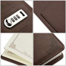 Carica l'immagine nel visualizzatore di Gallery, Cizen Quaderno Scrittura, Diario in Pelle con Lucchetto, Retro Marrone