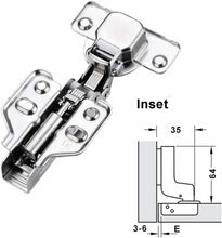 Carica l'immagine nel visualizzatore di Gallery, LOOTICH 110 Grado Battuta Interna Cerniere per Porte con Ammortizzatore, 8 Pz