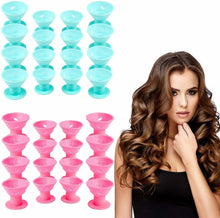 Carica l&#39;immagine nel visualizzatore di Gallery, 40 x Bigodini in silicone morbido per capelli, Hair style, Colorati blu e rosa