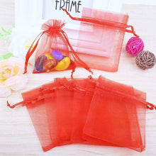 Carica l'immagine nel visualizzatore di Gallery, Gudotra 100pz Sacchetti Bustina Organza Portaconfetti per Nozze 100pz-rosso
