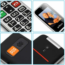 Carica l'immagine nel visualizzatore di Gallery, Telefono Cellulare per anziani Nero, Funzione SOS, Schermo 2.4", Tasti grandi
