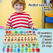 Carica l'immagine nel visualizzatore di Gallery, Gioco educativo in legno per bambini età pre scolare per imparare a contare, Set