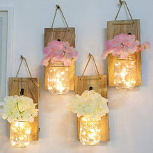 Carica l'immagine nel visualizzatore di Gallery, Cozyhoma - Set di 2 lampade da parete in stile rustico, con ortensie Beige