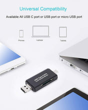 Carica l'immagine nel visualizzatore di Gallery, Hoonyer Lettore di Schede 3 in 1 Memoria SD/Micro SD e USB 2.0(3 1)